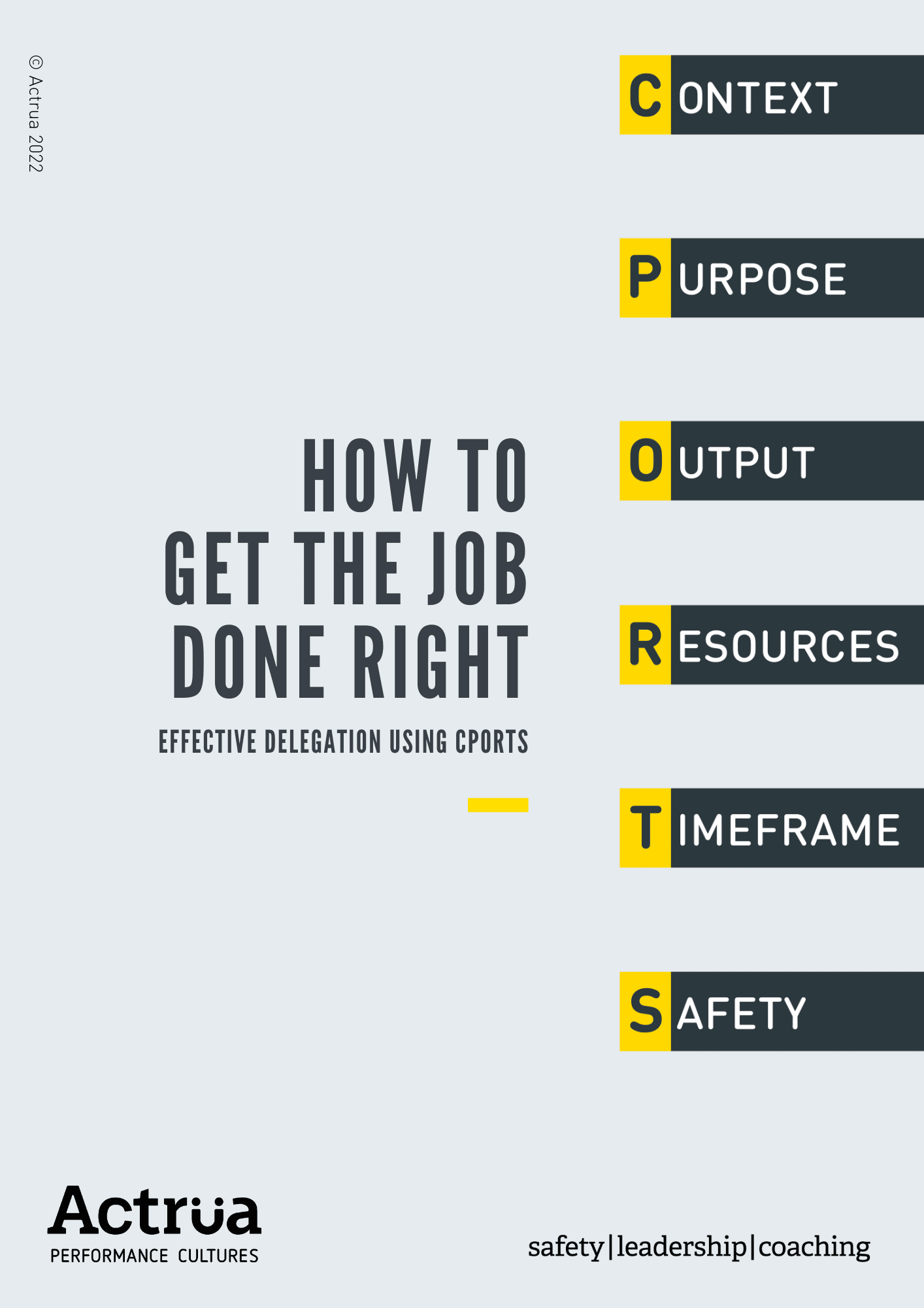 How to get the job done right: Effective delegation using CPORTS